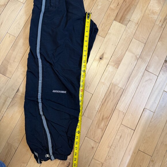 VTG Abercrombie & Fitch Track Pants Mens Small Navy Jersey Lined Zip Legs Korea - Picture 12 of 13